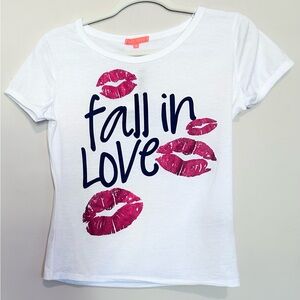 White 'Fall in Love' Graphic Tee